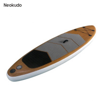 Tablero de paleta inflable del sup del diseño de madera más vendido para los deportes acuáticos